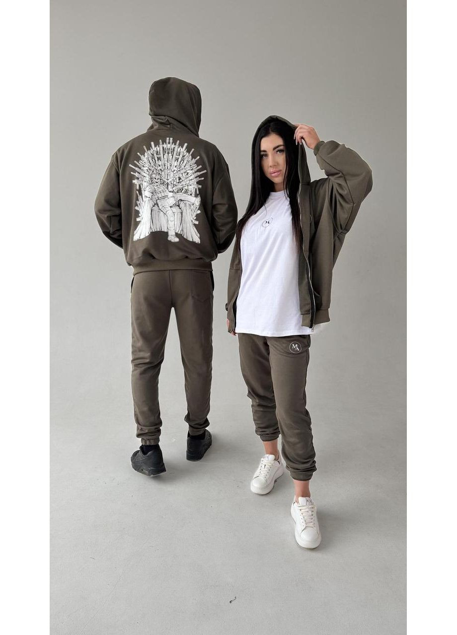 Зип-худые милитари трон без флиса, унисекс, цвет хаки, размеры XXL No Brand (370218038)