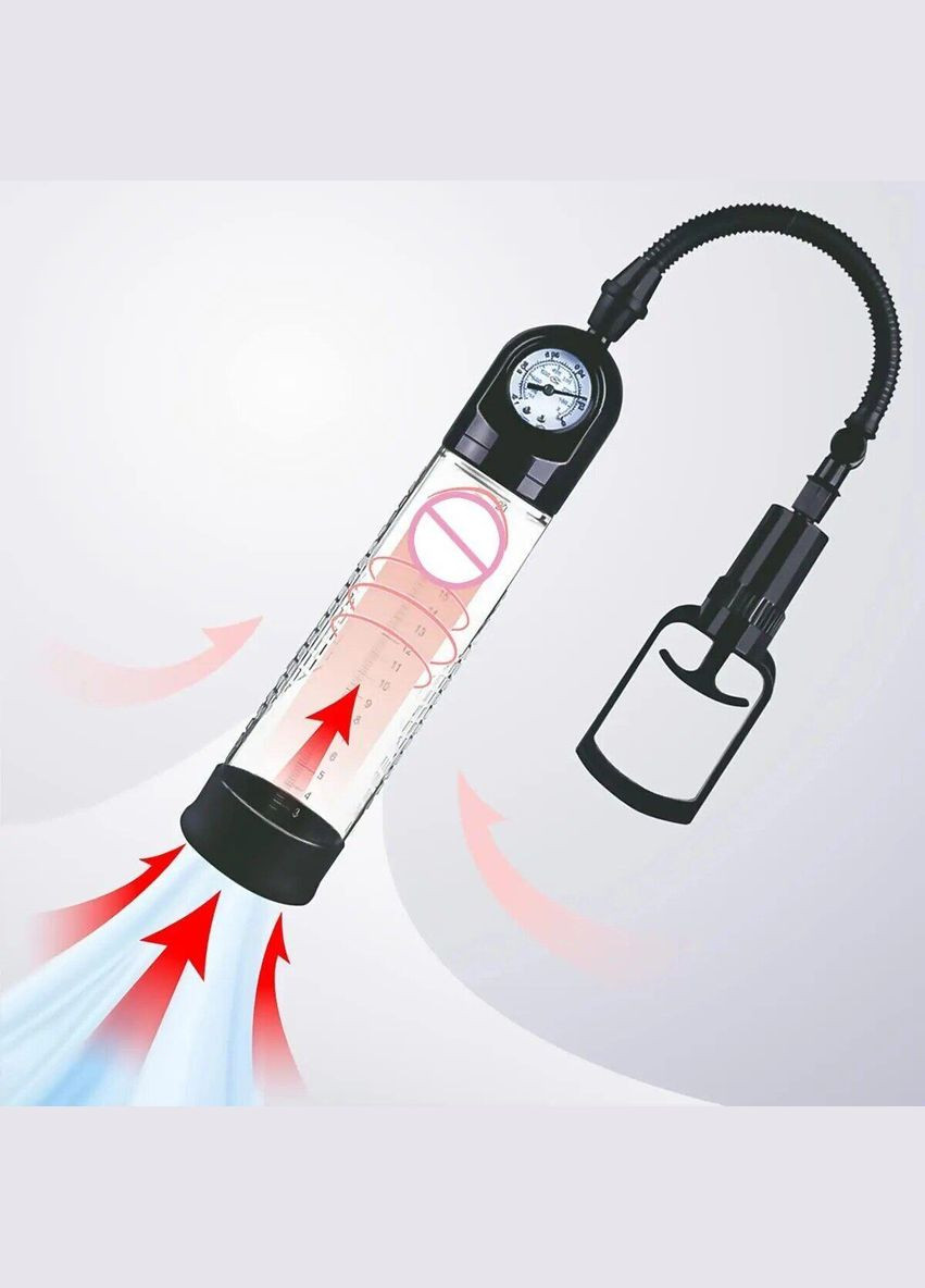 Вакуумная помпа Men Powerup со стрелочным манометром и ручным насосом No Brand (303889135)