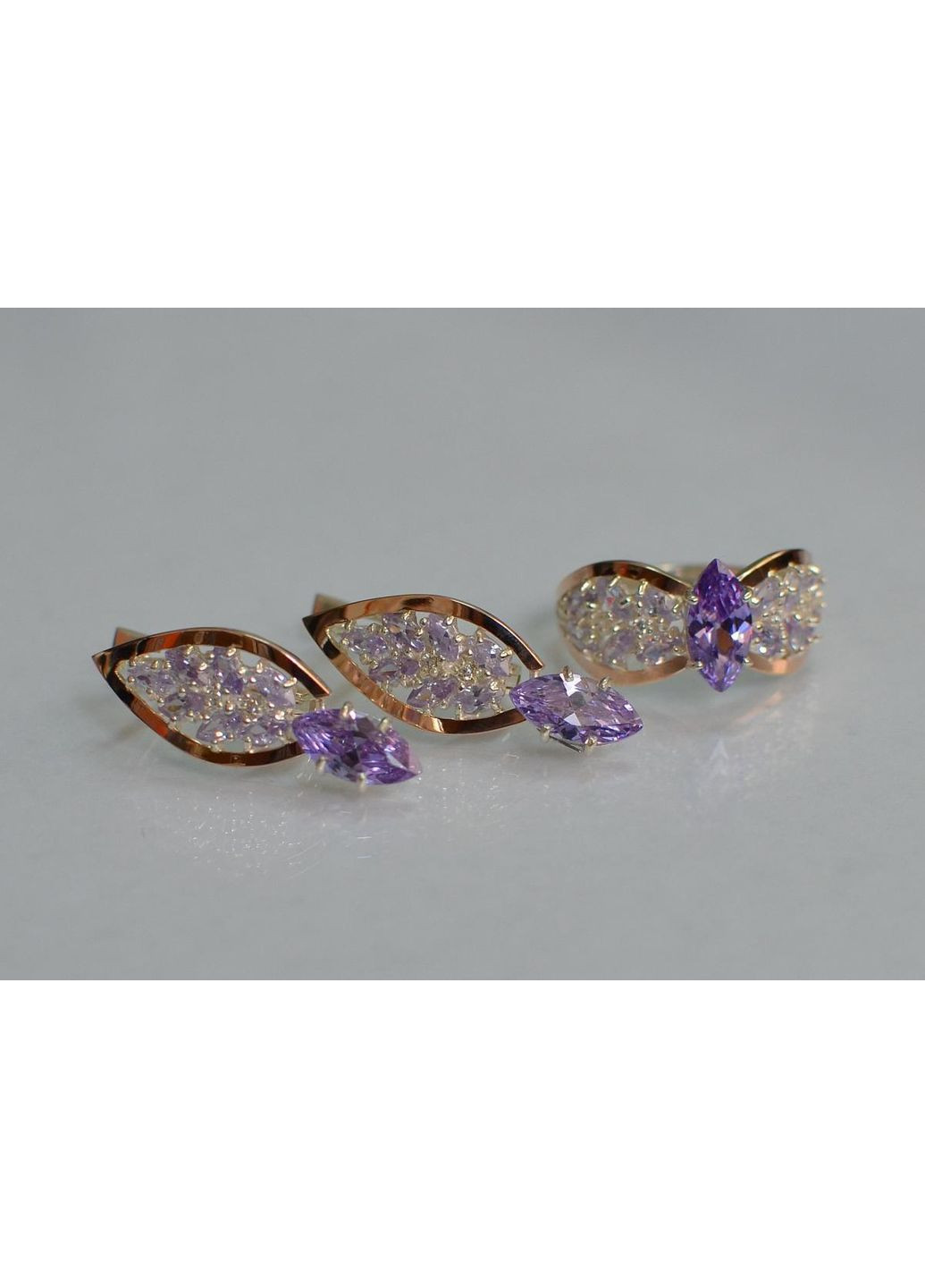 Срібний набір з золотими пластинами Silver Style (367112534)