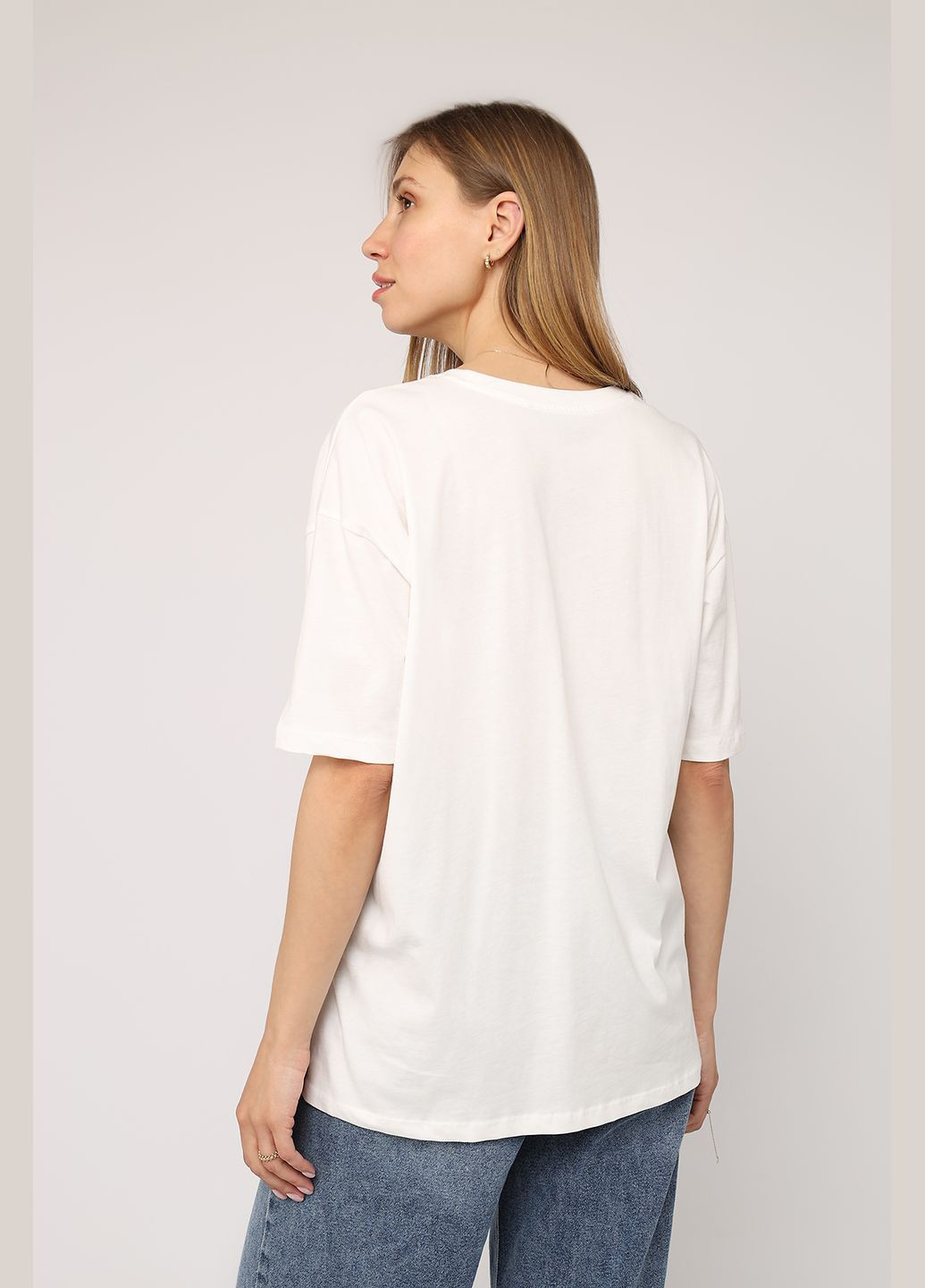 Футболка с коротким рукавом женская цвет молочный ЦБ-00275738 TOP GIRL - (332330063)