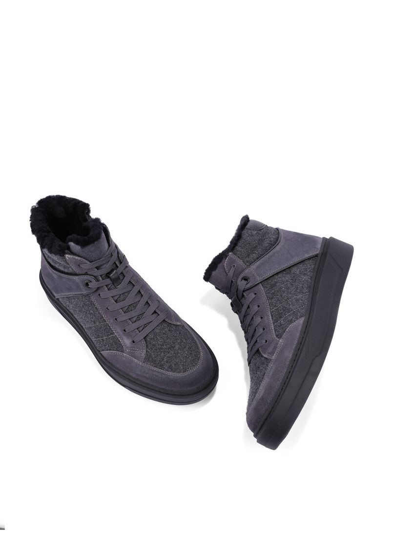 Серые зимние мужские ботинки mu330x-03-u58m серый замша MIRATON