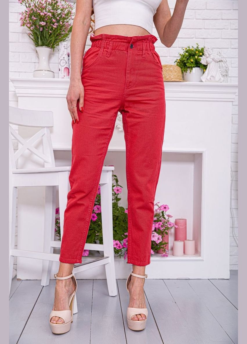 Женские прямые джинсы МОМ, красного цвета, Ager - (292130921)