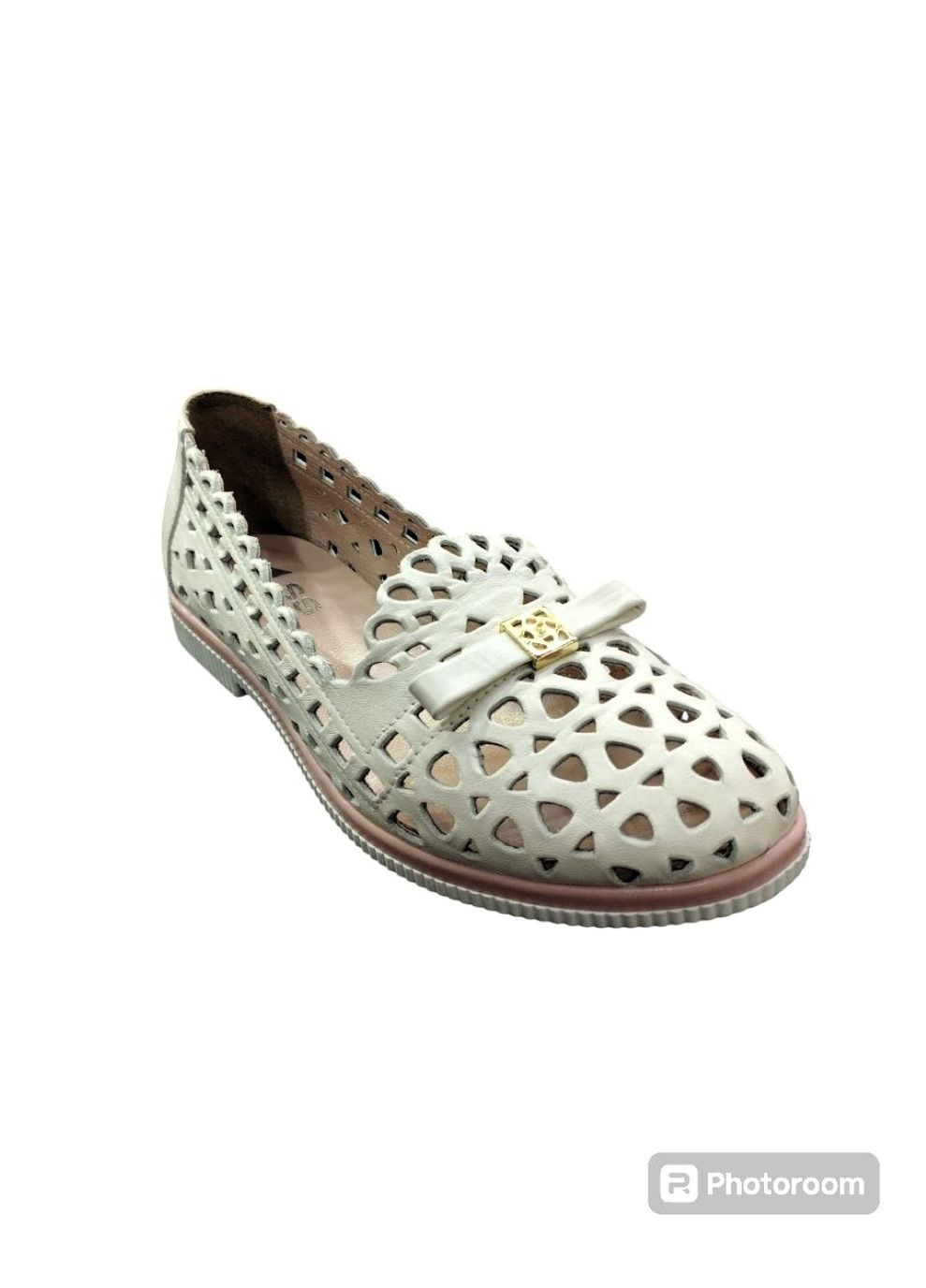 Мокасини жіночі з перфорацією з декором 36 (23,5 см) бежеві Sherlock Soon (323159431)