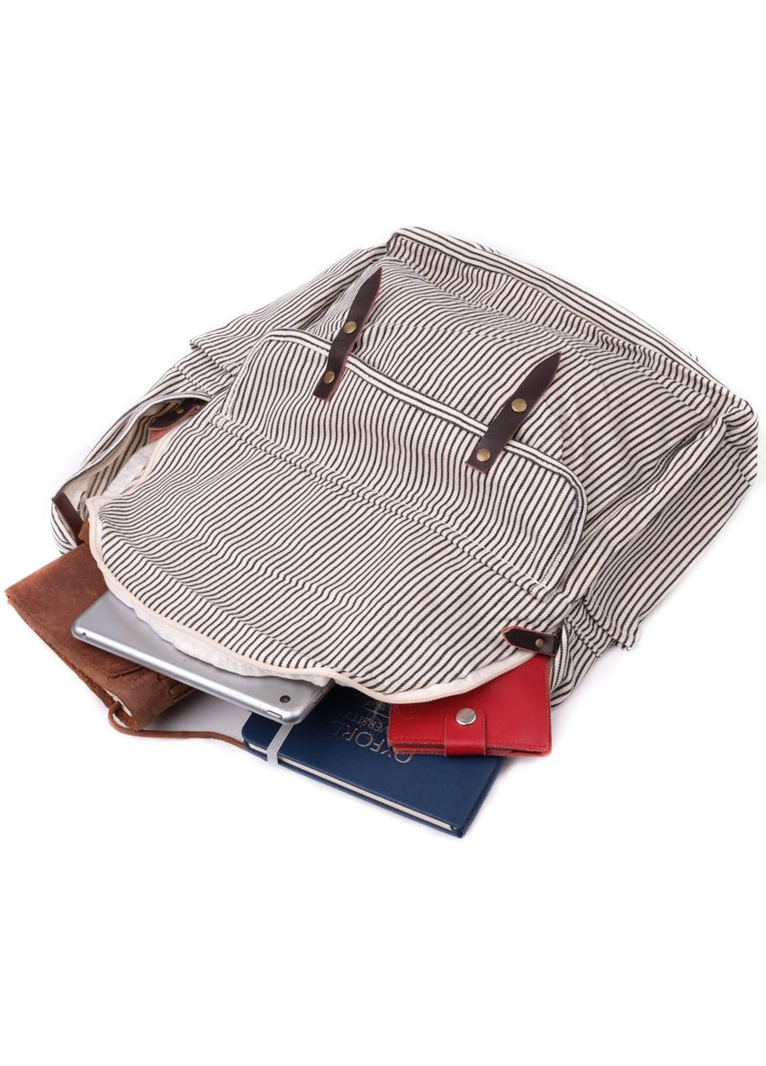 Женский текстильный рюкзак Vintage с одним отделением и карманами молочный (sku_sale_15077) No Brand (329860265)