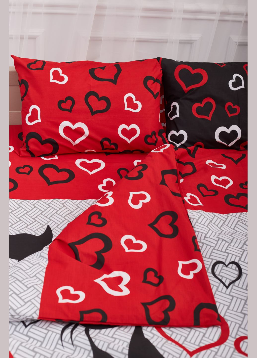 Пододеяльник Бязь Gold Люкс King Size 220 x 240 см (MS-870000579) Moon&Star Love Cats (303576302)