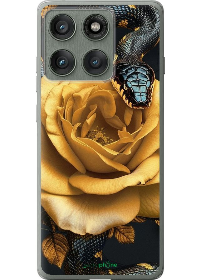 Чохол на Motorola Edge 60 Pro 5G Black snake and golden rose "6068u-4020-70447" Endorphone (387672533)