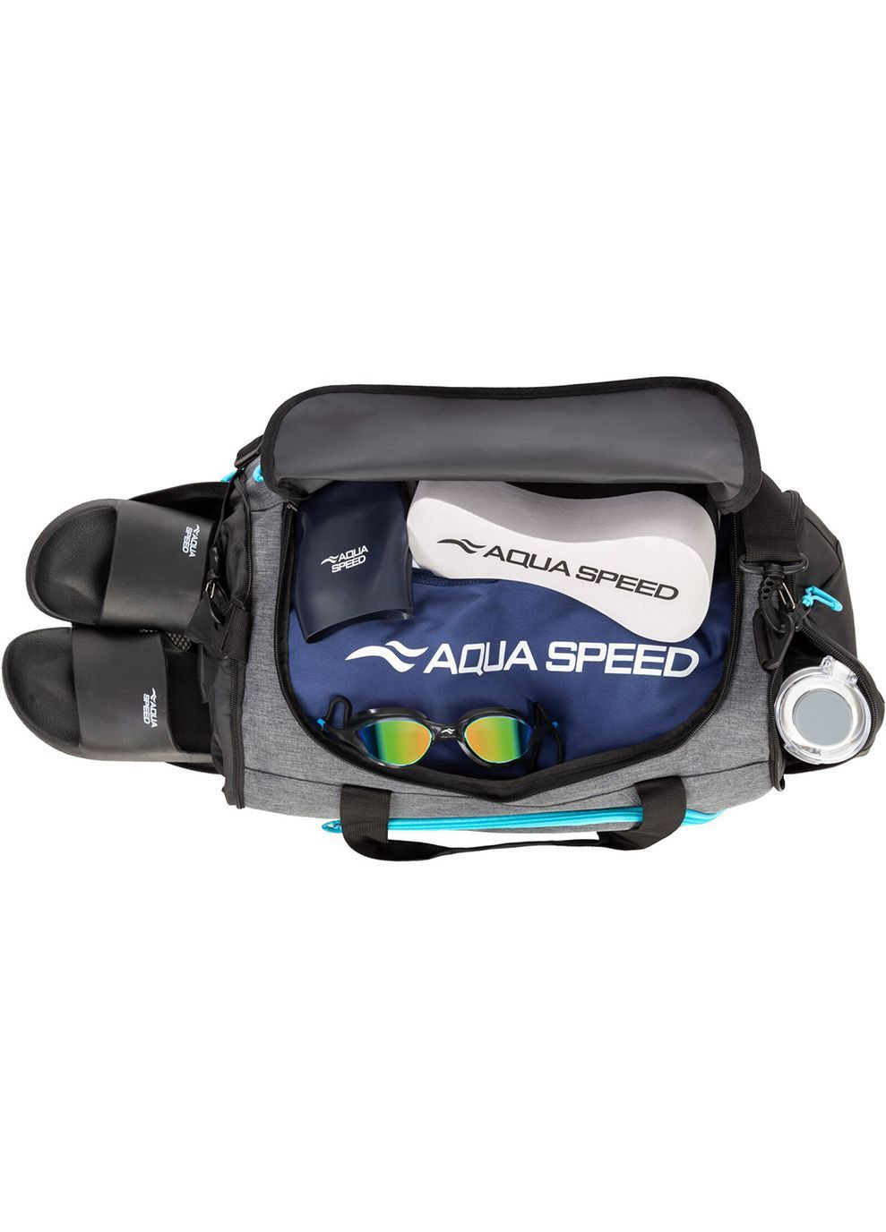Cумка Duffel bag L 60150 Сірий, Блакитний 55x26x30см Aqua Speed (282616648)