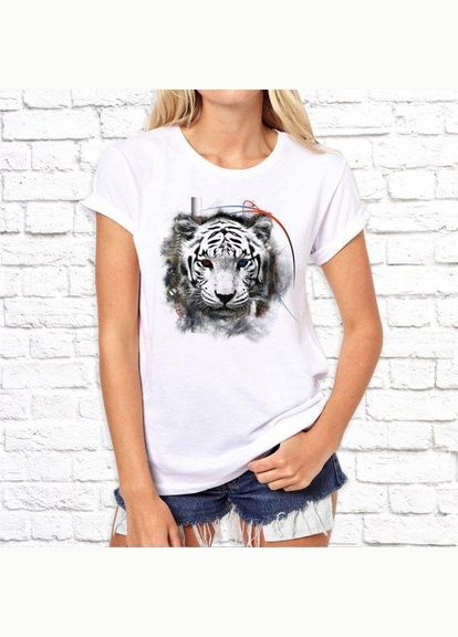 Женская с принтом Тигрица (серый силуэт) Кавун футболка (316345186)
