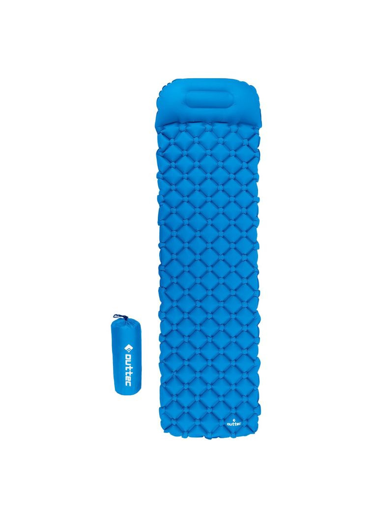 Надувной коврик 195х55х5см с подушкой соты голубой Outtec (361951578)
