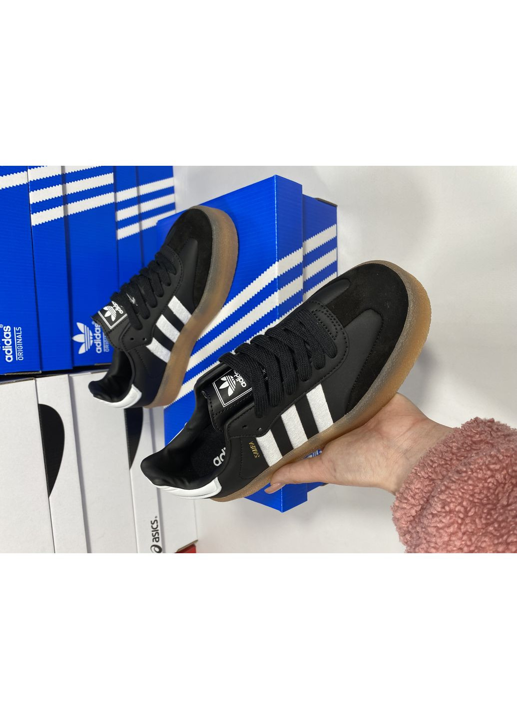 Чорні Осінні кросівки чоловічі adidas samba black gum sole адідас самба No Brand