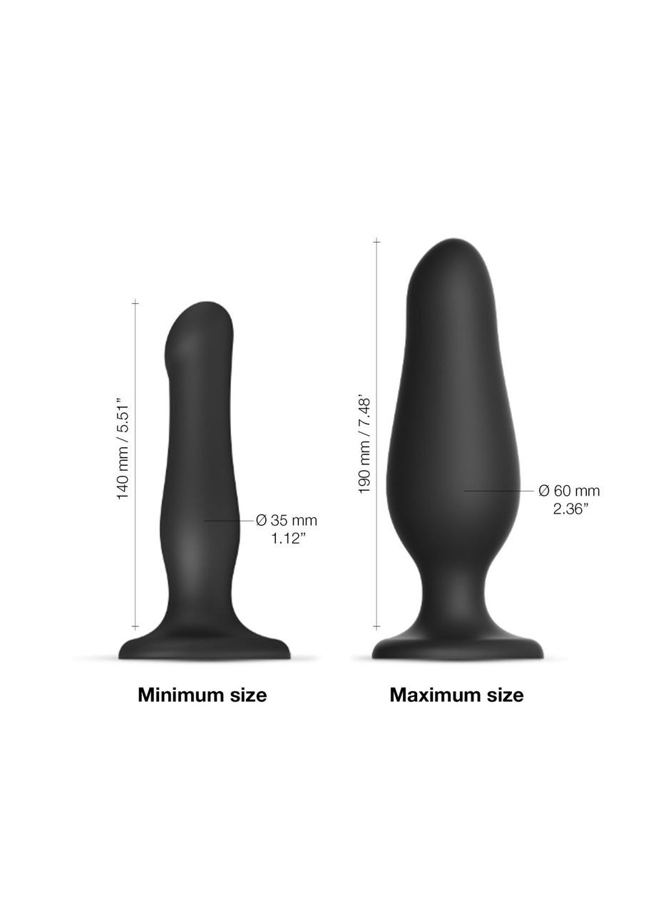 Надувний фалоімітатор INFLATABLE DILDO PLUG - NOIR, кулька всередині, діаметр до 6 см Strap-On-Me (371388812)