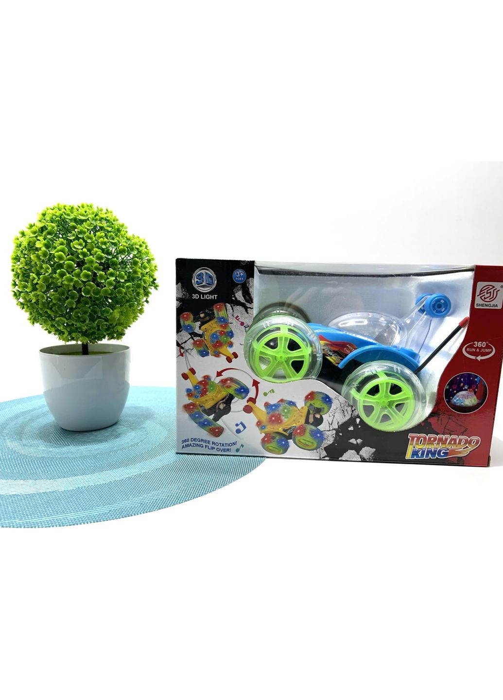 Машина Перевертыш радиоуправляемая трюковая со светящимися колесами 18 см Синяя (3048) No Brand (305073631)