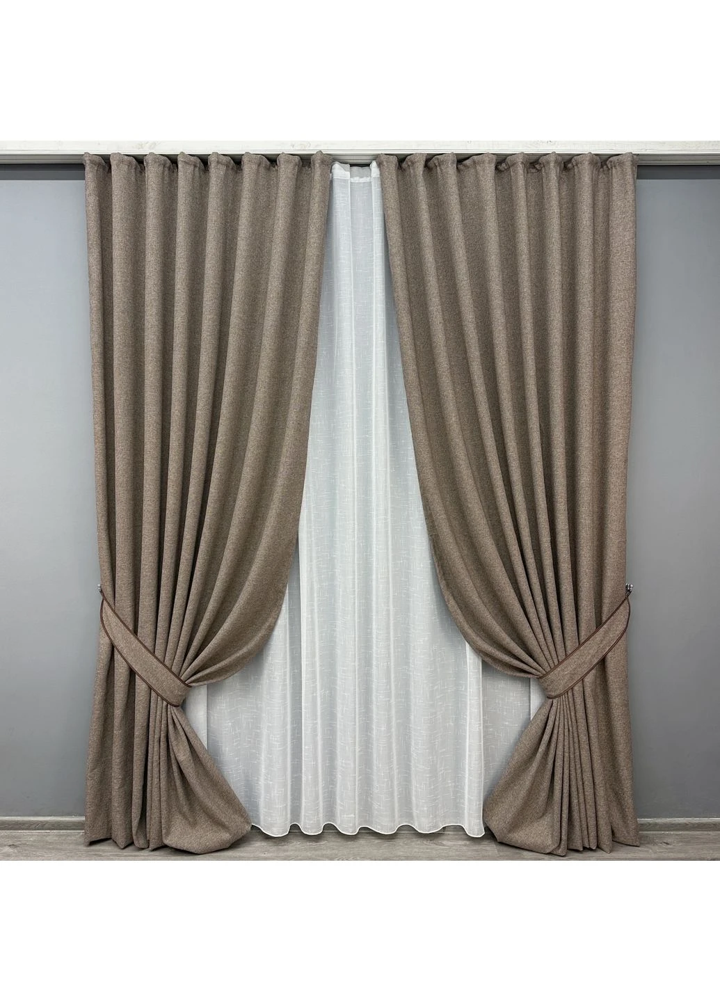 Комплект готовых штор Лен ELEMENTA № 1864ш 200х290см 2 шт (32-176) VR-Textil (368826922)