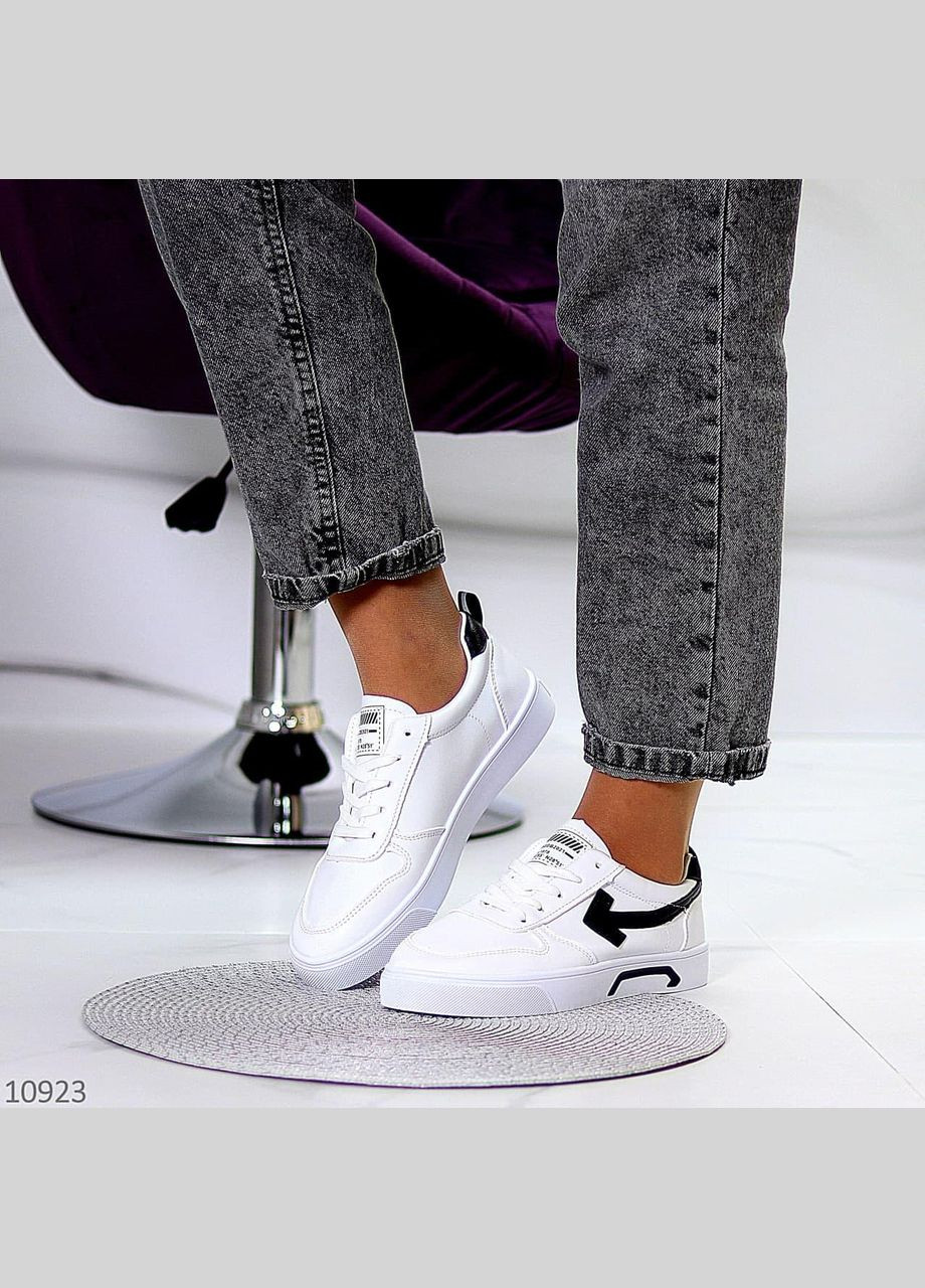 Білі кеди білі жіночі, стильні молодіжні кеди, купити недорого біло-чорні кеди, розмір No Brand