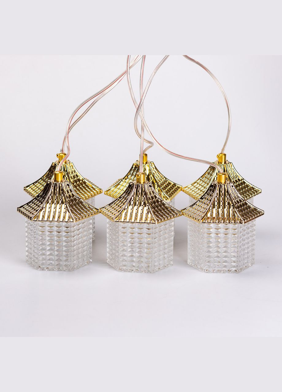 Гирлянда штора с фигурками Фонарь 3 метра 6 ламп теплый желтый свет 6L3MLIG Garlando (306849848)