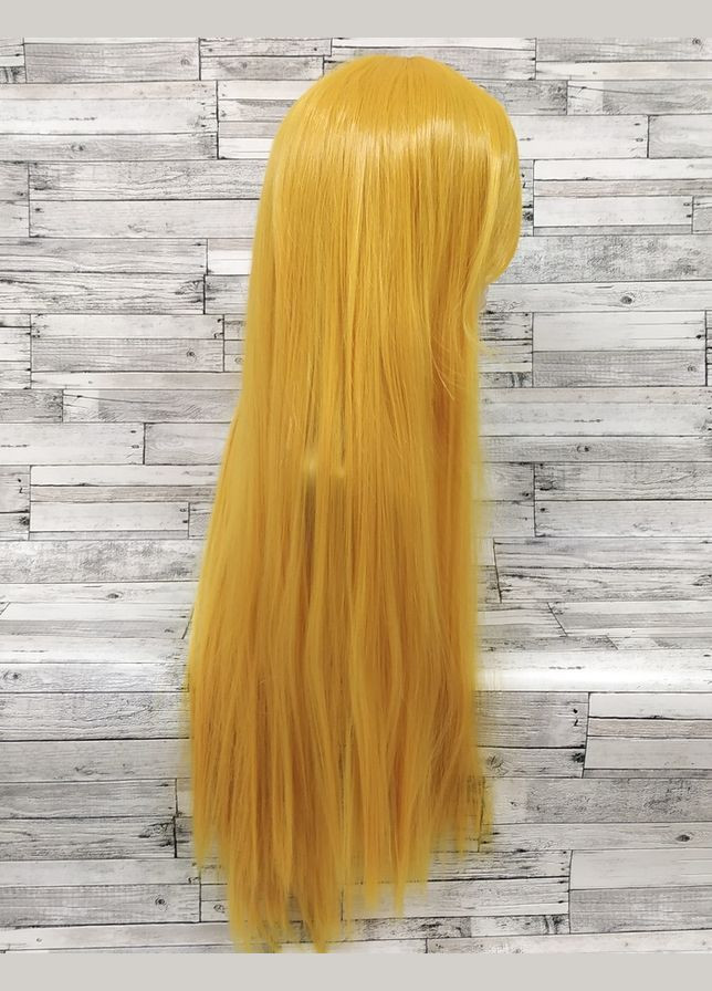 Перука жовтий довгий прямий із довгою челкою жіночий для жінок 80 см зі штучного волосся No Brand 5178 (321115294)