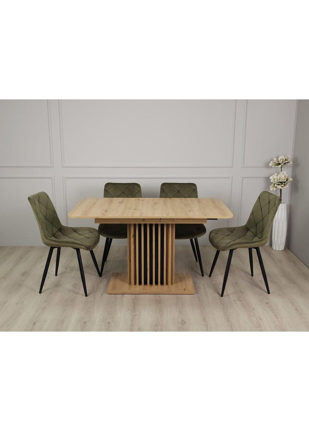 Стіл CASANDRA D/C дуб артізан/чорний Intarsio (371993825)