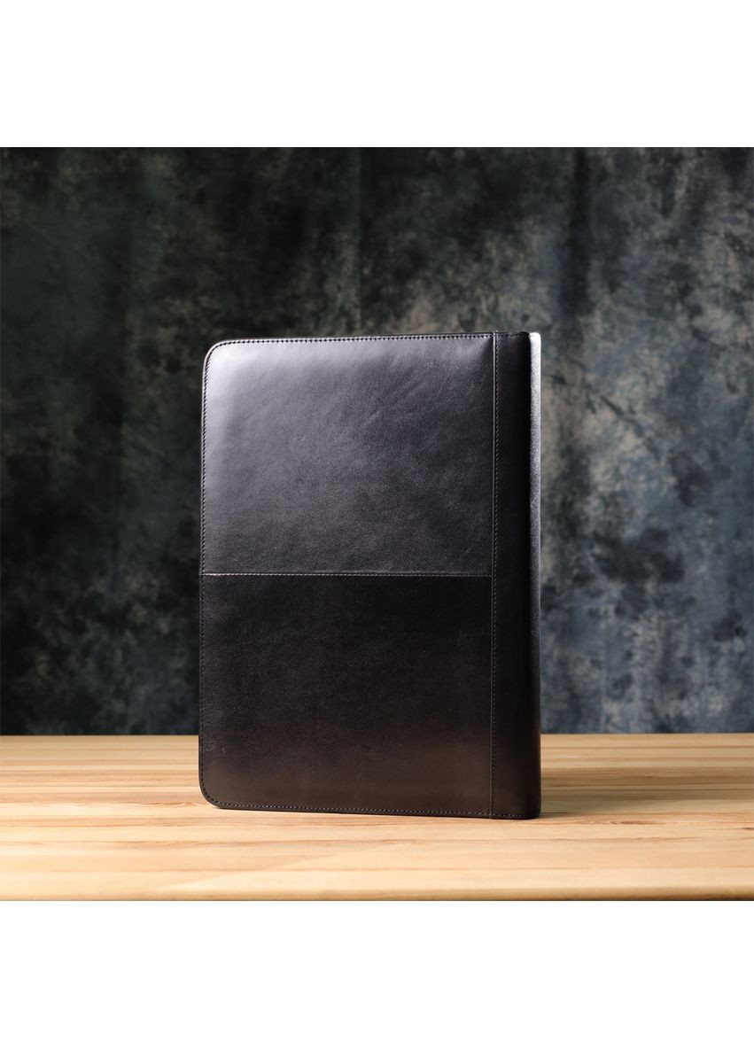 Оригинальная папка с блокнотом из гладкой натуральной кожи 20850_1 (1278L nero) Черный Tony Perotti (362046801)