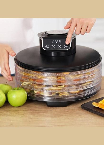 Сушарка для овочів та фруктів MG-353 9л Електросушарка для продуктів LED дисплей 245Вт Сірий Magio (297993939)