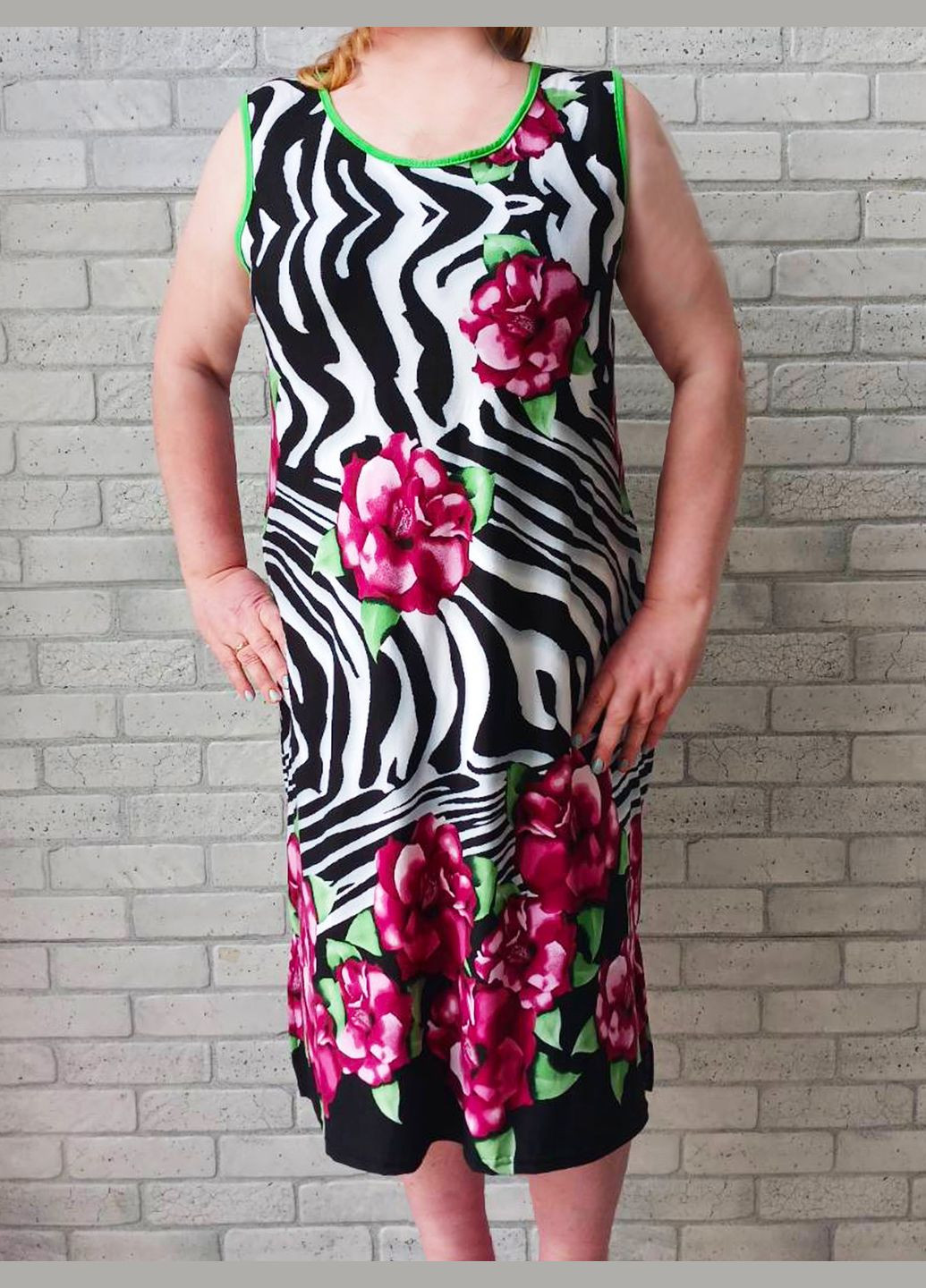 Сарафан літній жіночий супер батал великого розміру на широких бретелях, віскоза стрейч бамбук No Brand (328939374)