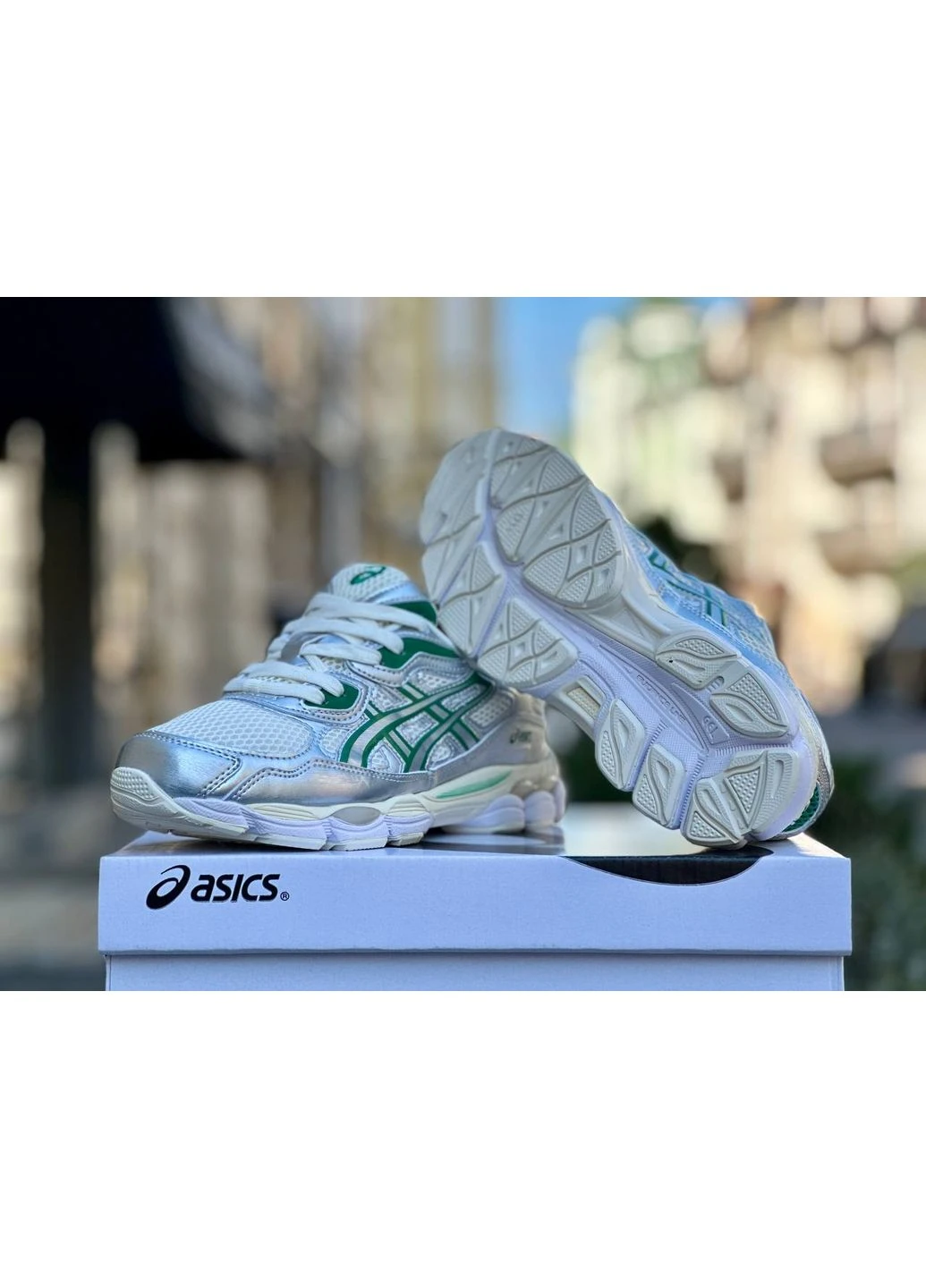 Зелені літні кросівки asics gel nyc kale cream green асікс гель нюк зелені No Brand