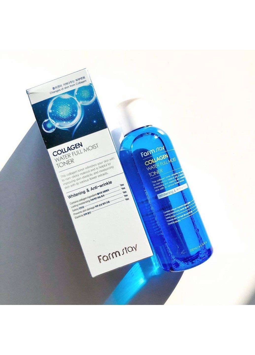 Тонер для зволоження та пружності шкіри з колагеном Collagen Water Full Moist Toner 200ml FarmStay (302899323)
