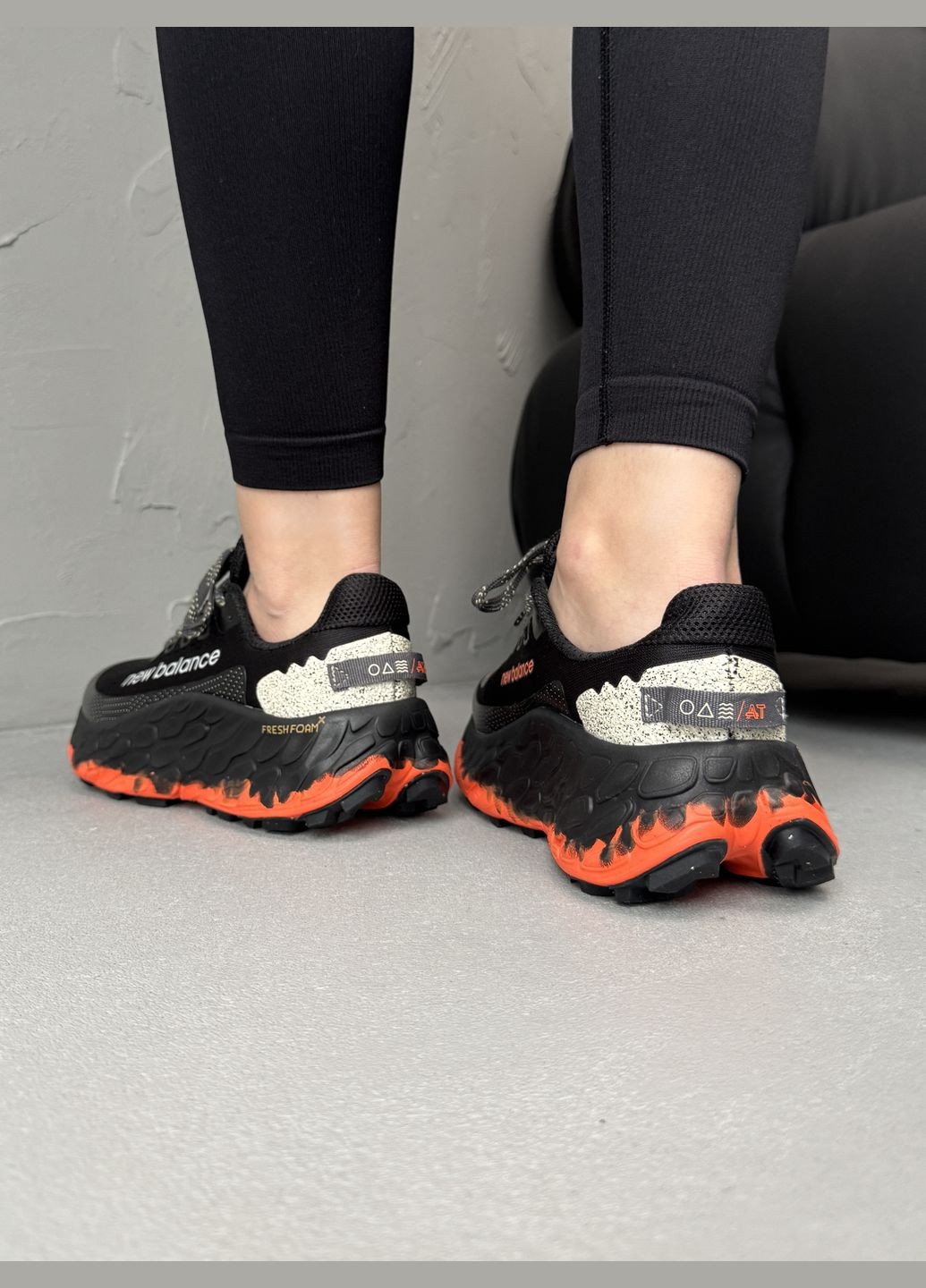 Кроссовки женские New Balance Fresh Foam X More Trail v3 Black Orange | Нью Беланс Фреш Фоам черные No Brand чёрные демисезоны (338793313)