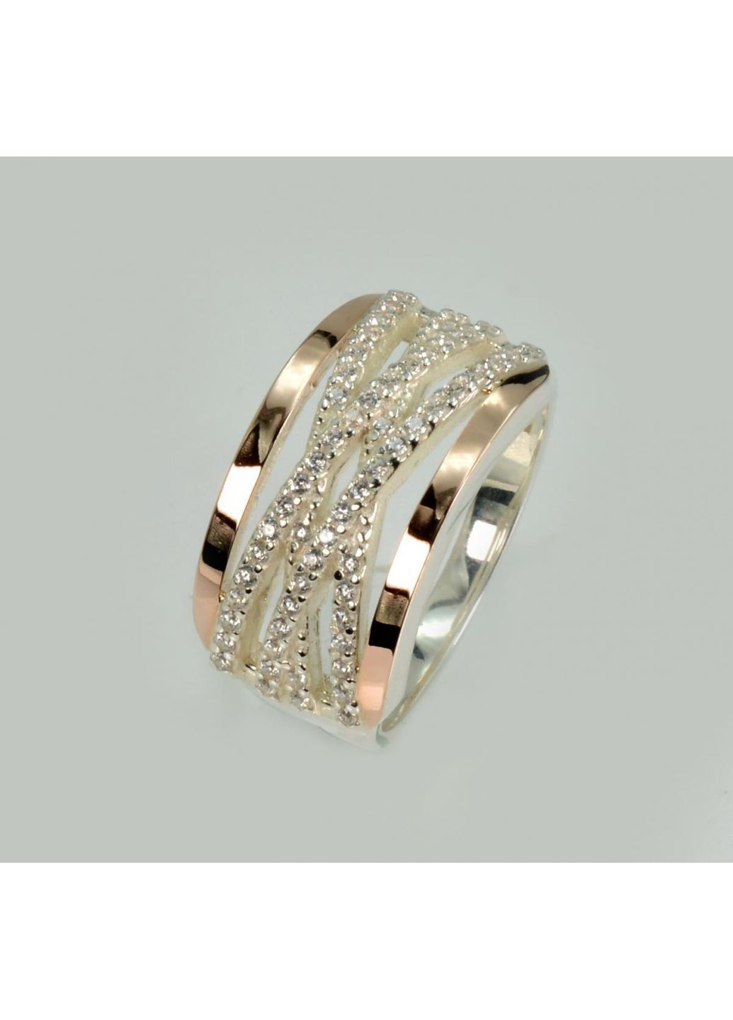 Серебряная кольца с золотыми вставками Silver Style (367112778)