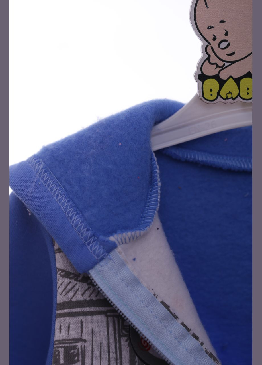 Голубой демисезонный костюм на флисе для мальчика трикотажный farmer голубой 74 см (41711) Enzo Minix