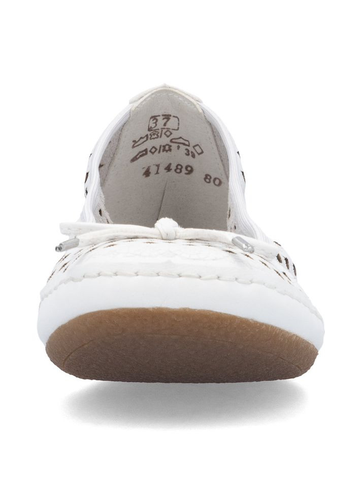 Женские балетки (р) кожа 0-1-1-41489-80 Rieker | белые (328835723)