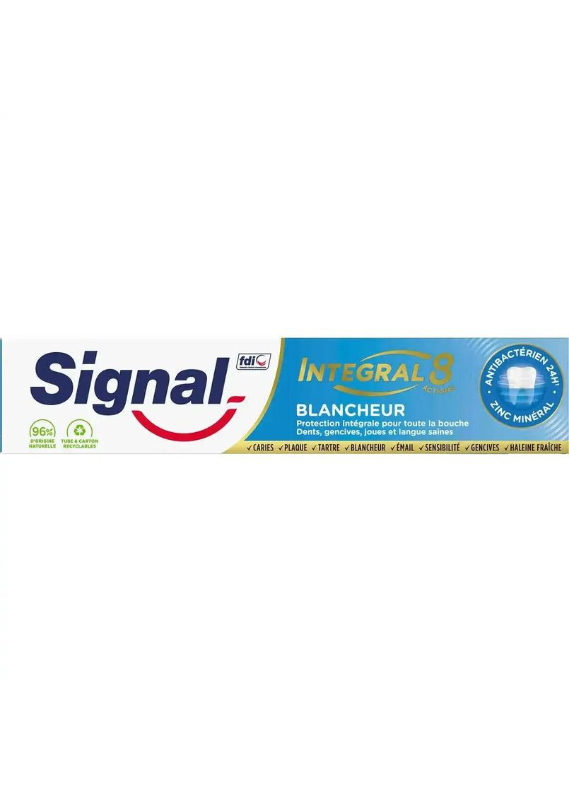 Зубная паста Integral 8, Отбеливание, 75 мл Signal 8720181419119 (328395586)