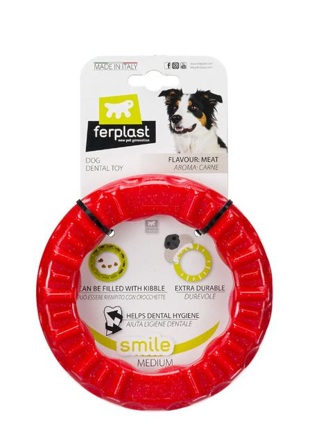 Іграшка для собак Кільце Smile Medium червоний 86792012 Ferplast (269341691)