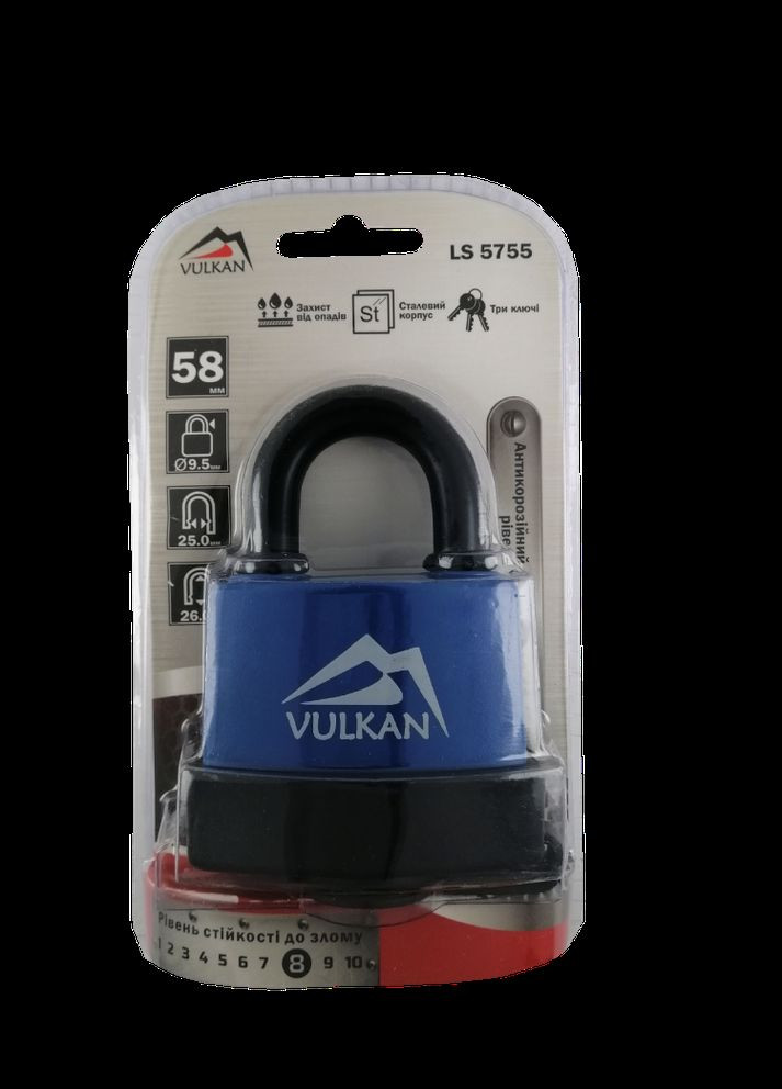Замок навесной с влагозащитой 55мм LS5755 Vulkan (342967985)
