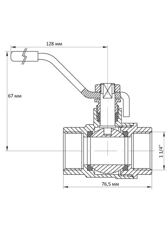 Кран кульовий 1 1/4" ГГР (KR.214) (KR0023) KOER (322006505)