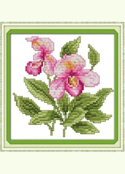 Набір для вишивання хрестиком по нанесеному на канву схемі "The flower of happihess (8)". AIDA 14CT printed 17*17 см Joy Sunday (313614152)