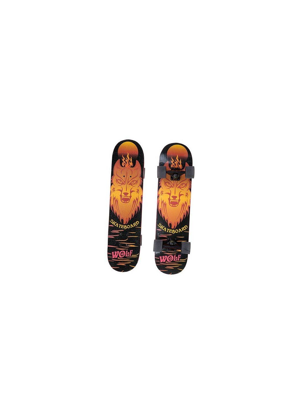 Скейтборд у зборі SK-1246 Чорно-оранжевий (Вовк), No branding (60429111) No Brand (322734774)