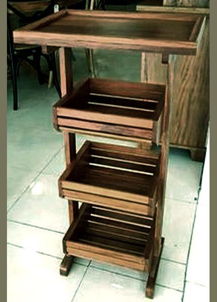 Стелаж для овочів і фруктів з дерева Медлар капучино (ЯХТ-003409) No Brand (327865010)