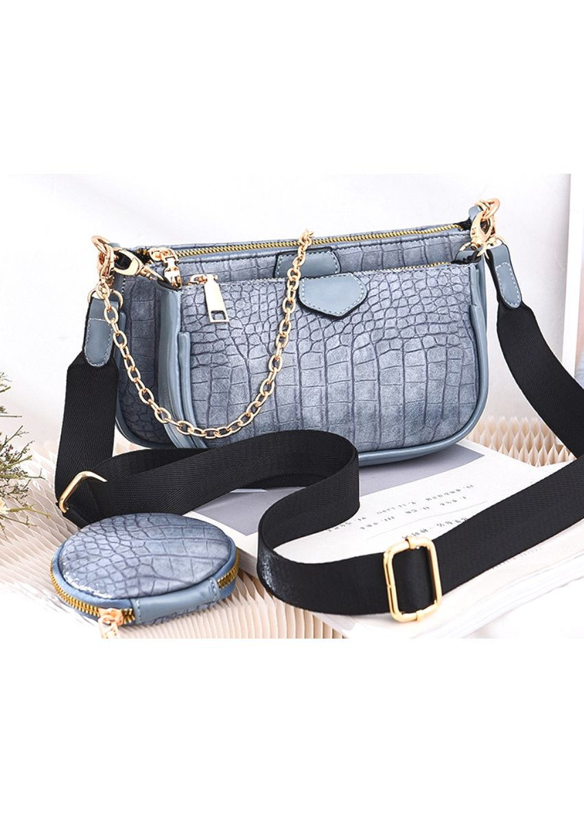 Жіноча міні сумочка клатч з екошкіри блакитна з ключницею брелоком ProDobro (363259252)