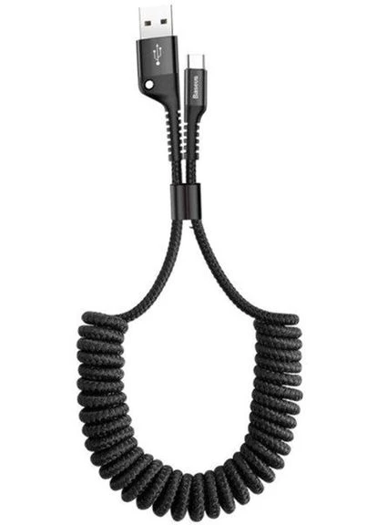Кабель Fish Eye Spring Cable USB to Type-C 2A 1m CATSR-01 Black Baseus (271824397)