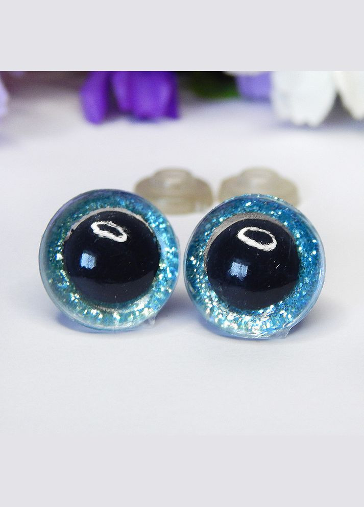 Очі для іграшок блискучі (напівсфера), 12 мм, св.-блакитні, 2 шт No Brand (340486736)