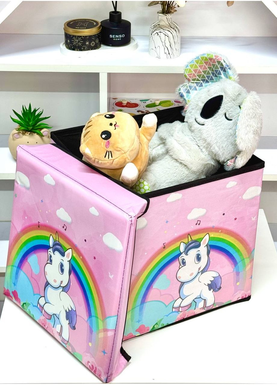 Корзина - пуф для хранения игрушек R89687 Розовый пуф Единорожка Fun Game (355794537)