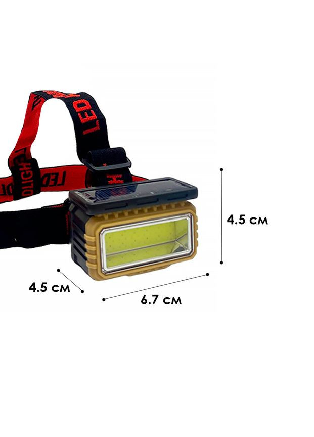 Налобный LED фонарь зарядка с аккамулятором 1200 мАч Type-C с солнечной батареей BL-LY-807 Black X-Balog (350349008)