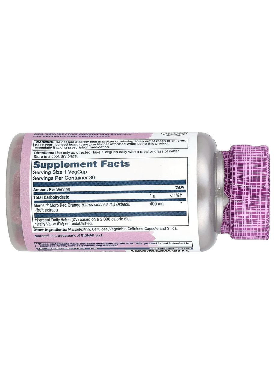 Червоний апельсин Моро Moro Red Orange 400 мг, 30 капсул Solaray (366961314)