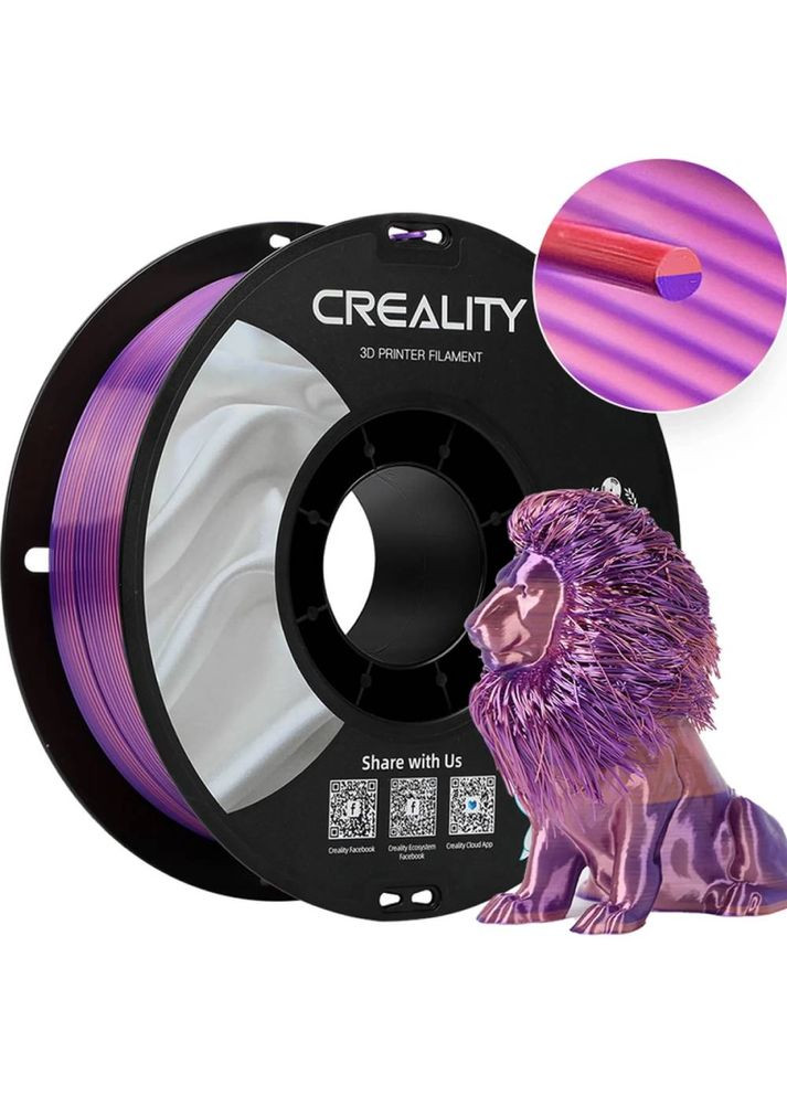 Пластик для 3D принтера PLA Silk 1кг 1.75мм Pink-Purple (3301120013) Creality (323122706)