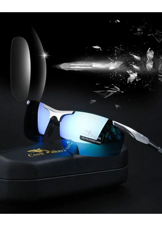Чоловічі сонцезахисні окуляри з поляризацією, Сook shark, blue No Brand (380850893)