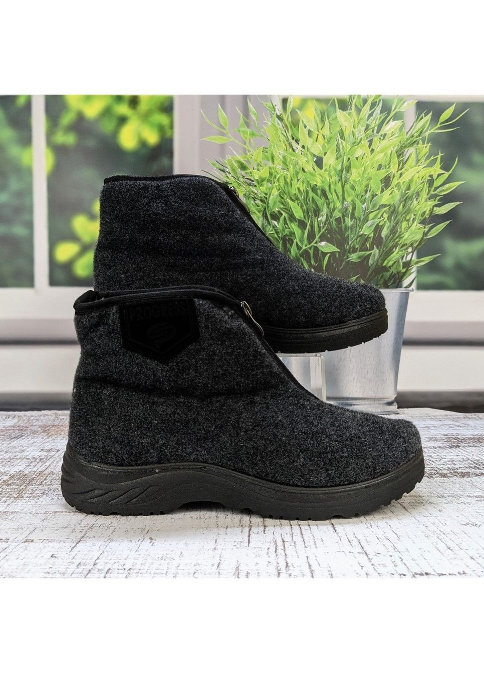 Серые зимние мужские зимние ботинки Progress