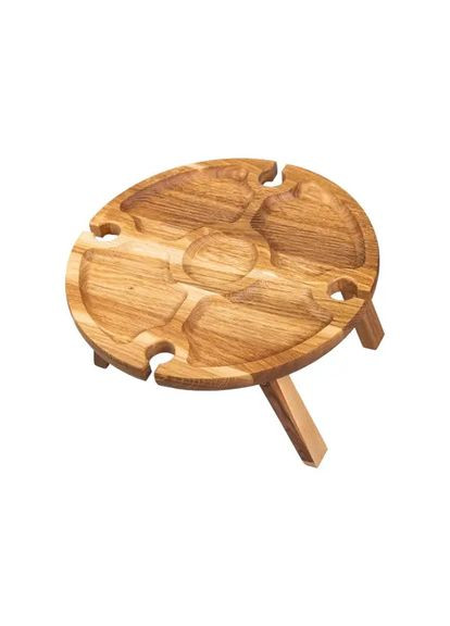 Винний круглий столик з дерева 35х35х18 см на ніжках BWR35018S LUGI (370800963)