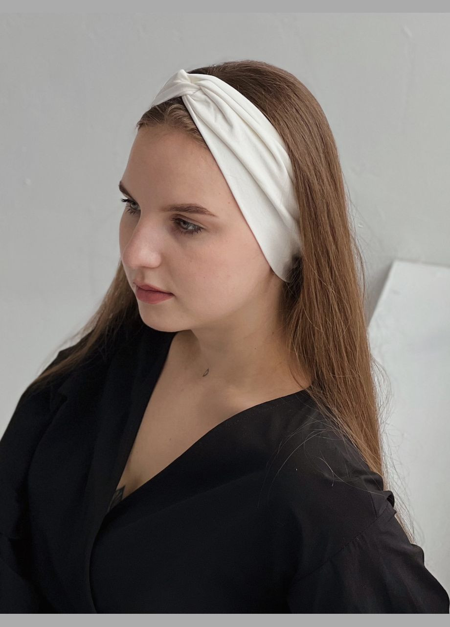 Повязка чалма женская на голову универсальная белого цвета D.Hats (285710690)