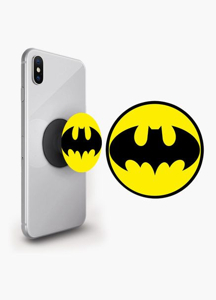 Попсокет держатель для смартфона (Popsockets) Бэтмен Черный No Brand (302082985)