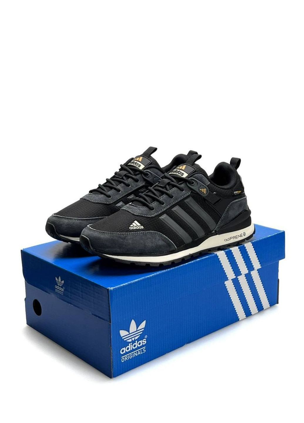 Серые демисезонные кроссовки мужские adidas No Brand ZX 700 HD GTX Dark Grey Black